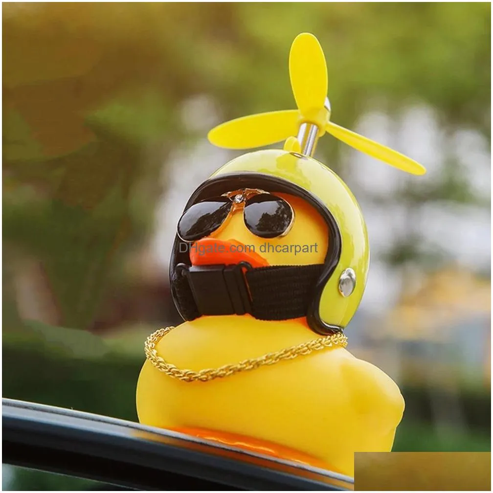 car gift broken wind helmet small black yellow duck helmet decoration accessories windbreaking wavebreaking cycling decor