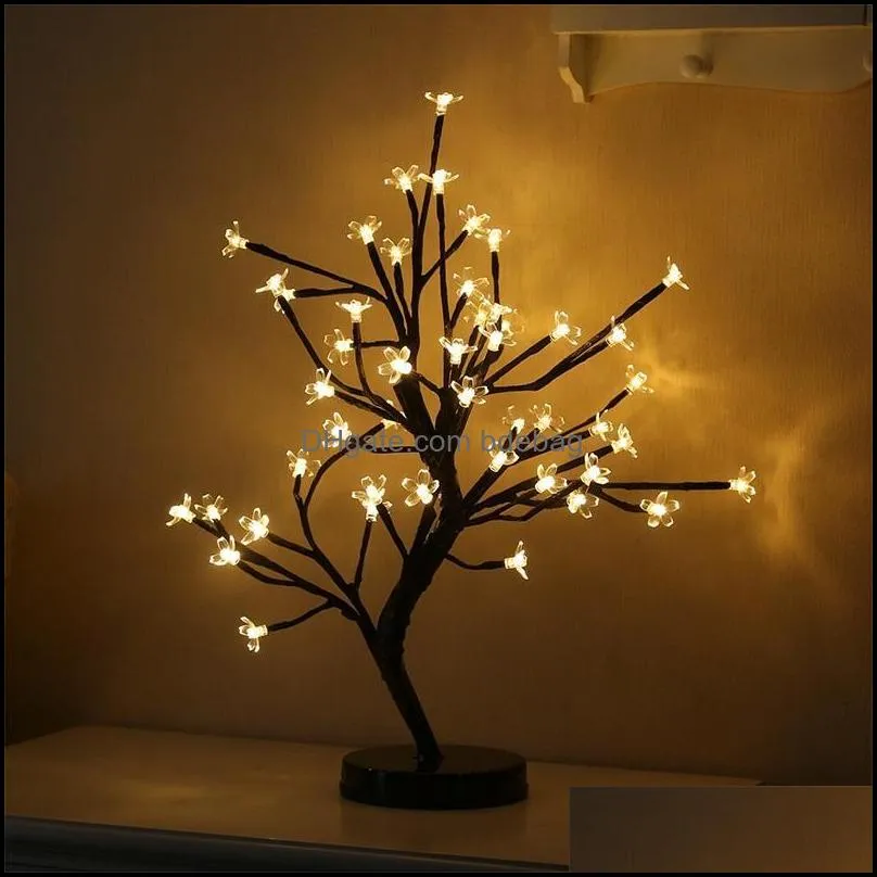 party decoration led battery plum blossom light waterproof 48 head night lamp romantic bling christmas wedding party decor tree lantern unique style 38yd