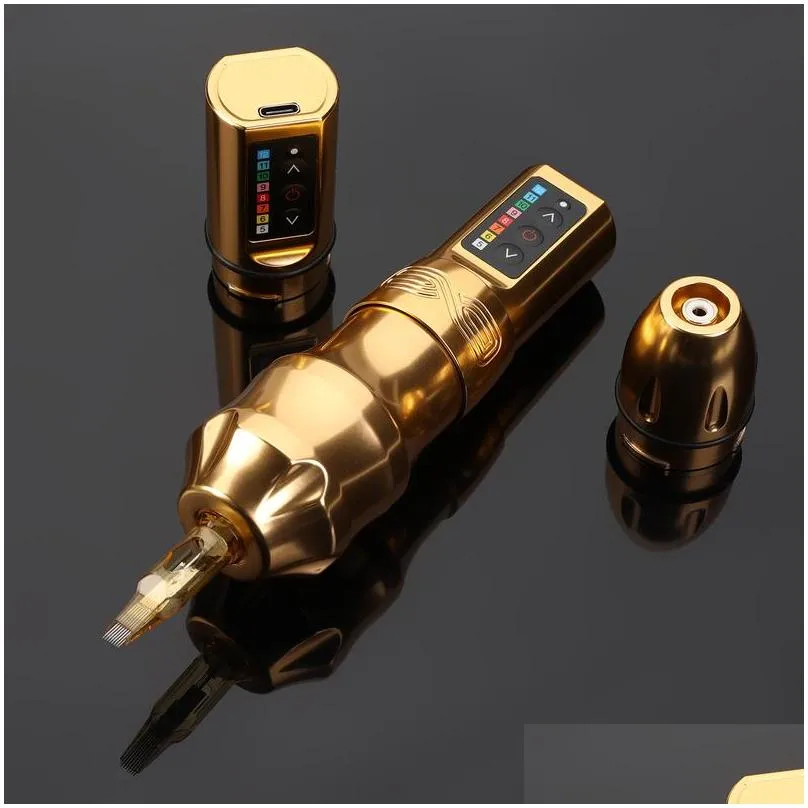 2 battery exo wireless tattoo pen machine powerful coreless motor chargeable lithium artist tool 220521