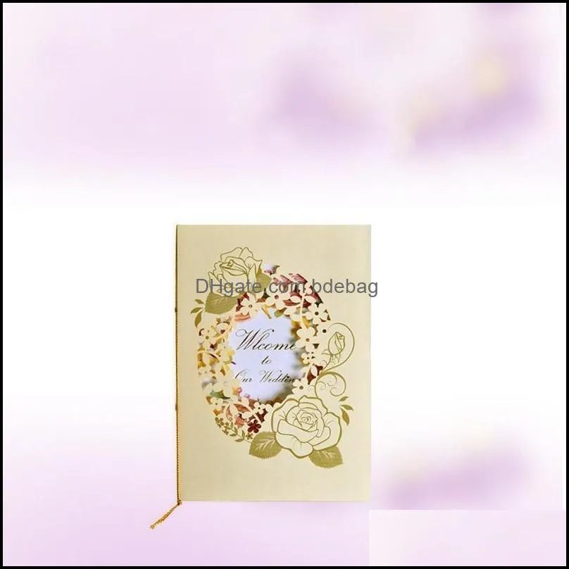 yellow wedding invitations card multi colors flower laser cut pattern diy paper invitation greeting cards for wedding decorations 0 98cfa