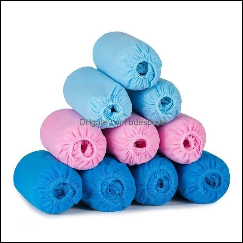 disposable shoes cover dustproof nonwoven elastic bands home foot cover nonslip thicken disposable shoes covers 2081 v2