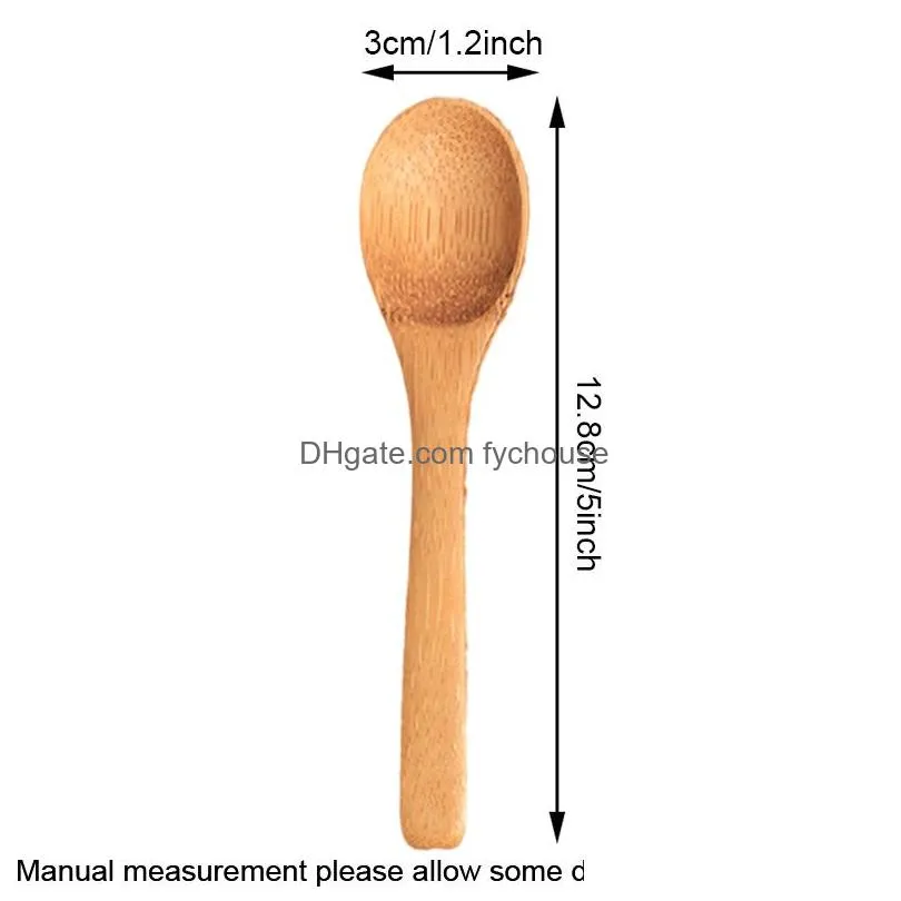 12.8cm/5inch wooden spoon ecofriendly tableware bamboo scoop coffee honey tea soup spoon teaspoon stirrer cooking utensil tool jy0293