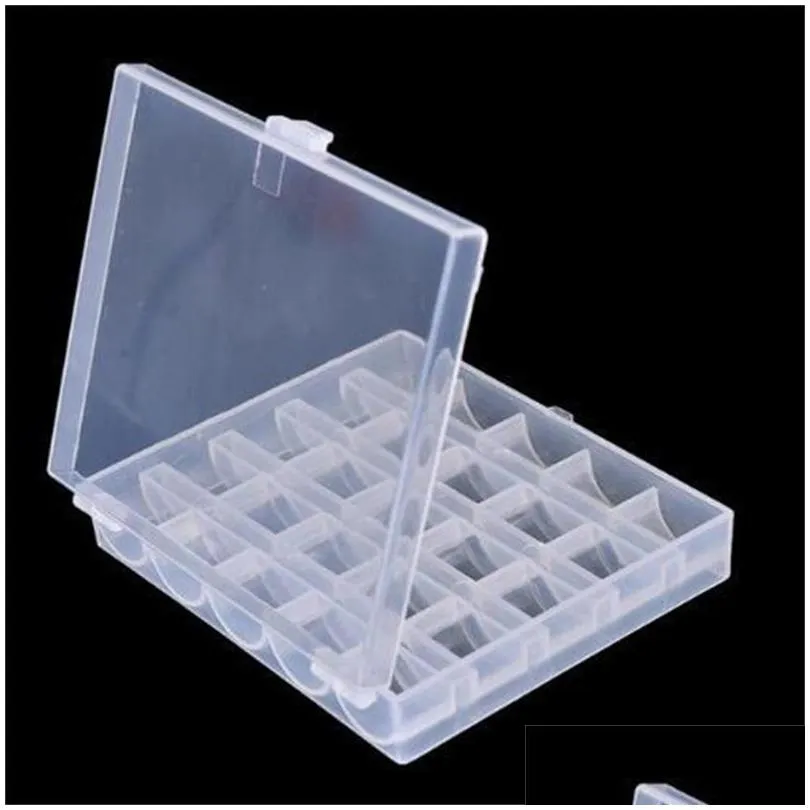 25pcs clear sewing machine bobbin spool tools empty bobbins spools plastic storage box for home sewing accessories tool h1