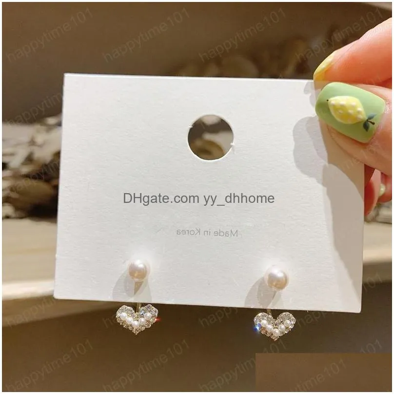 fashion heart drop earrings for women cute korean style wedding accessories bridal jewelry earrings wholesale