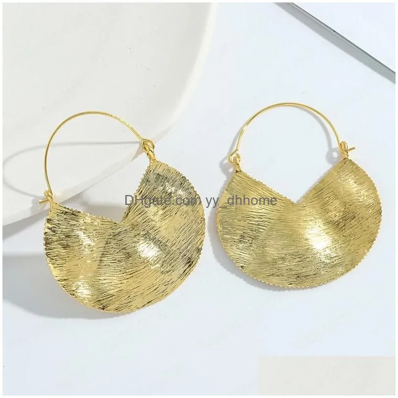 vintage gold metal long teardrop hoop earring for women irregular maxi pendant earrings jewelry party