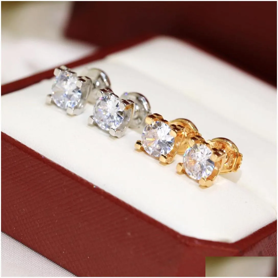 c legers diamonds earring top quality stud luxury brand 18 k gilded studs for woman branddesign selling diamond exquisite gift 925 silver 5a