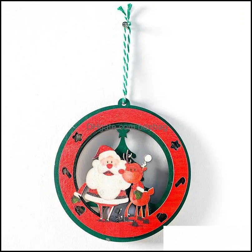 creative santa clause snowman wooden christmas tree ornaments xmas party decor home decoration 920 b3