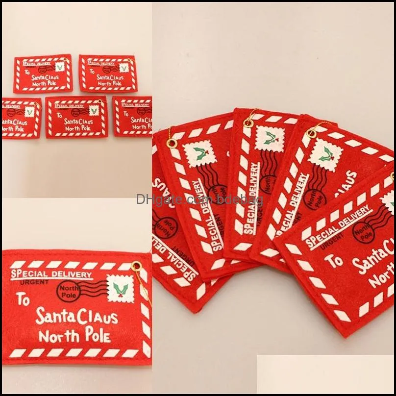 outdoor christmas decor tree pendants wedding celebration gift cards 2020 ornament red square envelopes santa claus 0 8kc f2