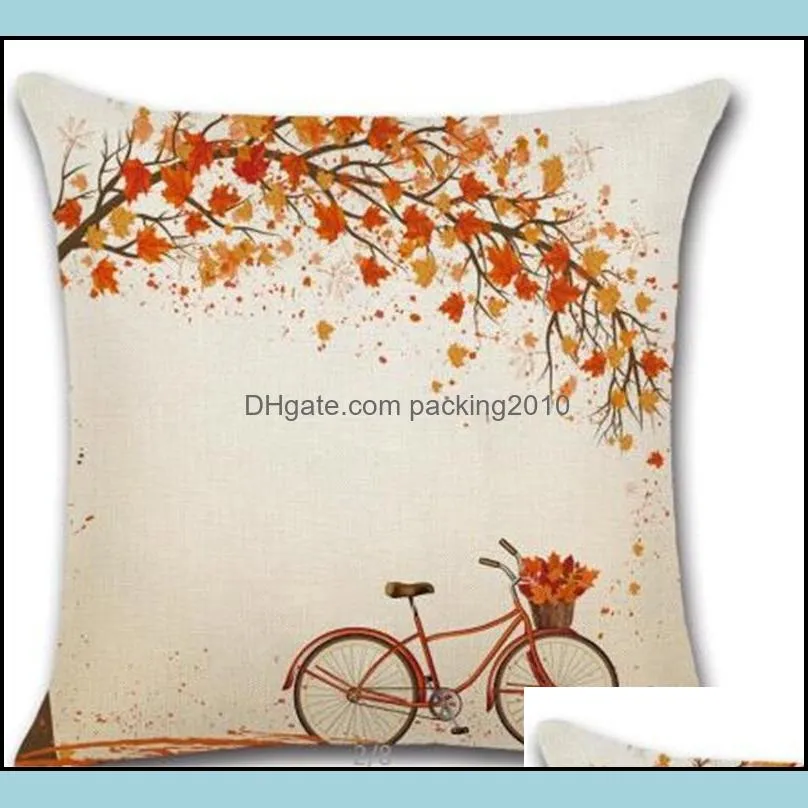 digital printing pattern pillow case thanksgiving maple leaf bicycle patterns cushion cases diy pillows cover selling 4 8xza l1