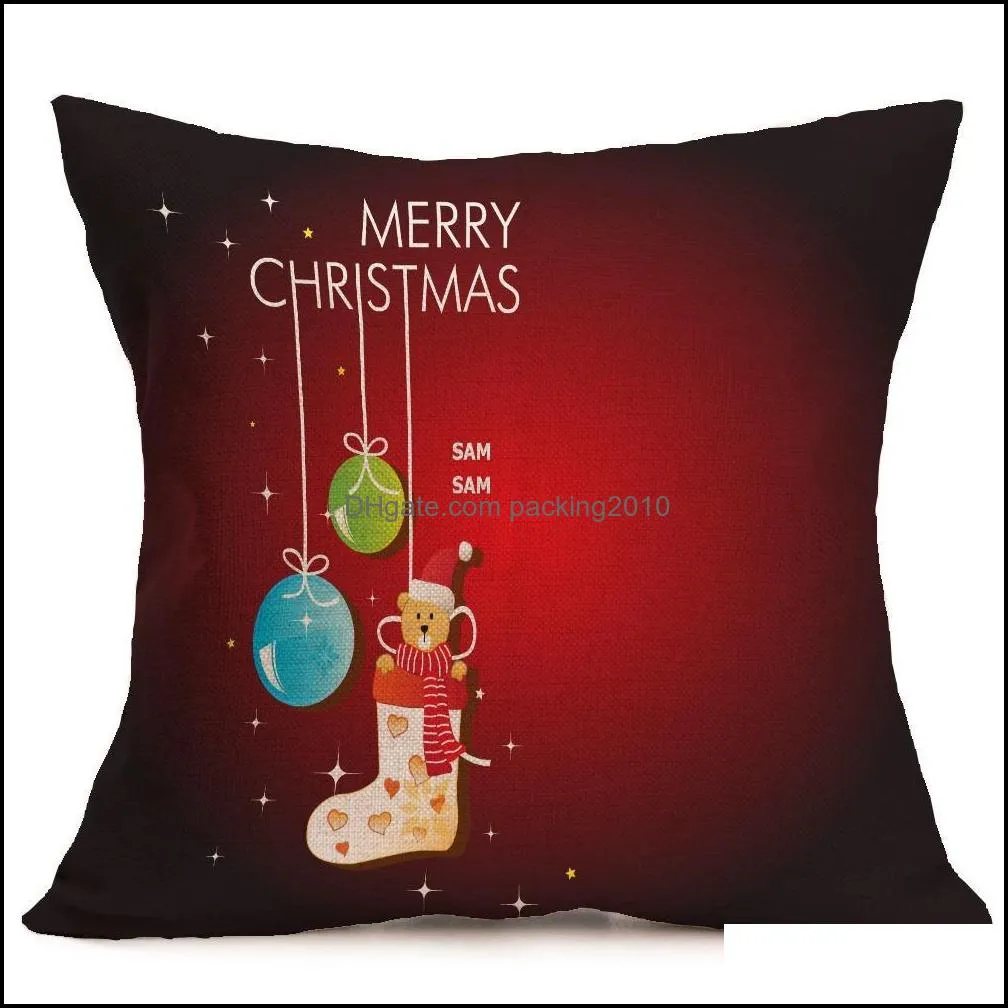 santa claus pillowslip novelty christmas tree theme throw pillow case for home sofa decoration cushion cover many styles 5 5nt zz