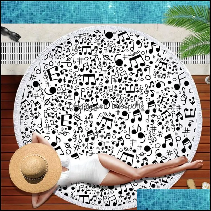 digital printing sunshade bath towel superfine fiber yoga mat note beach towels circular originality swimming shawl non fading 29am a1