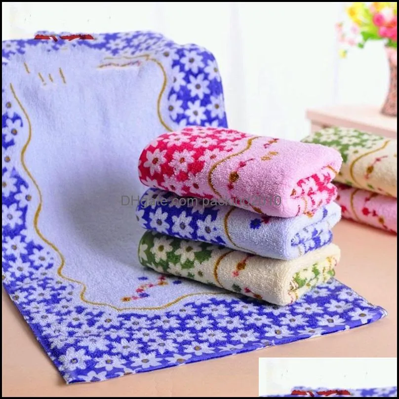 printing towel lucky flower simple facecloth home supplies breathable cotton fashion woman man washcloth gift 1 9xa k2