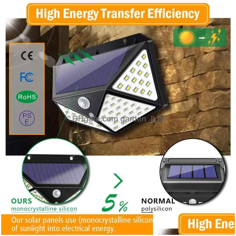 led solar light outdoor solar lamp with motion sensor leds lights waterproof sunlight powered for garden decoration