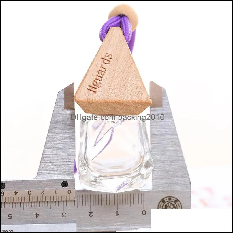 8ml automobile perfume bottle triangular rhombus empty glass car pendant diy essential oil diffuser fashion car bottles 1 48by