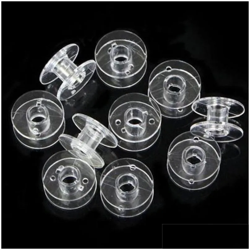 25pcs clear sewing machine bobbin spool tools empty bobbins spools plastic storage box for home sewing accessories tool h1