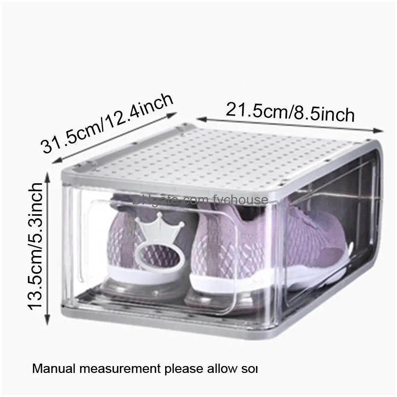 detachable transparent thickened plastic clear shoe box stackable combination shoes container boxes organizer bins storage dustproof cabinet