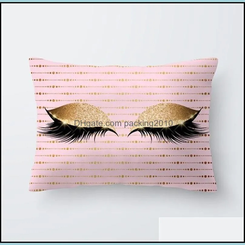 sleep pillow case eye lash pattern lumbar pillowcase fiber flax spring summer autumn winter cushion cover 4 5oy l1