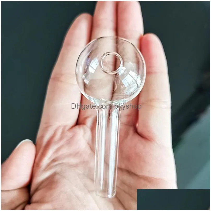 short big ball special type clear 70mm mini glass oil burner pipes tube nail tips burning jumbo pyrex concentrate pipe thick quality transparent smoking
