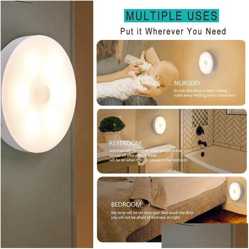 bedroom decor night lights motion sensor night lamp childrens gift usb charging bedroom decoration led night light