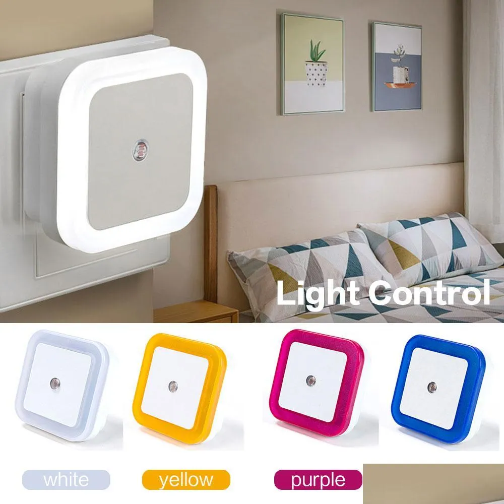 brelong light sensor control night light mini novelty square bedroom lamp baby gift romantic eu 1 pc