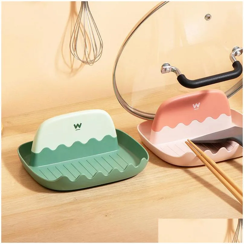 pot lid holders rack shovel bracket home kitchen soup spoon pad chopsticks storage shelf countertop racks 528 h1