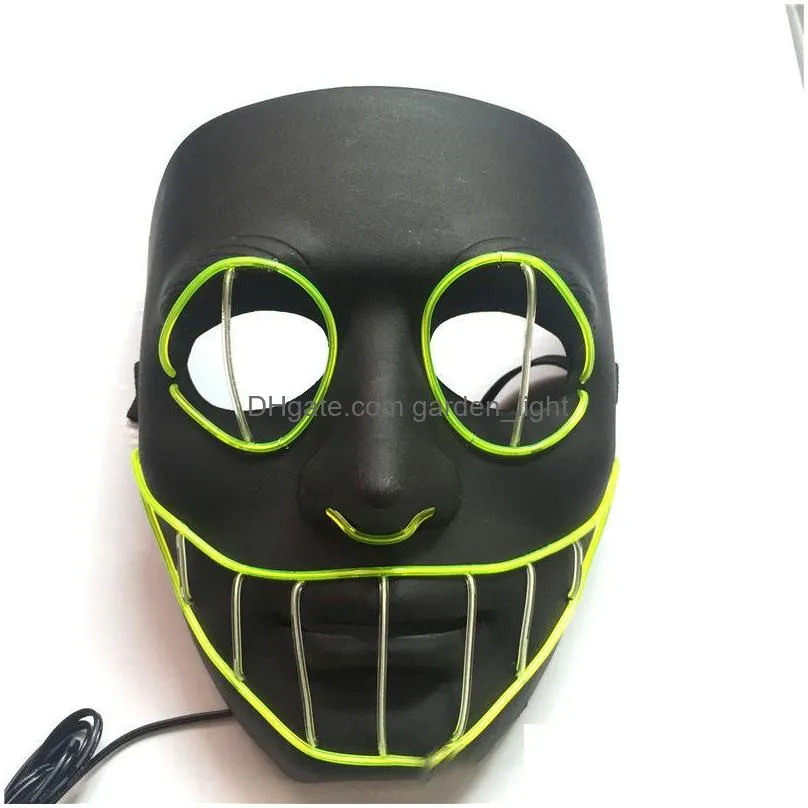 brelong led halloween mask halloween scary cosplay light up mask for festival parties 1 pc