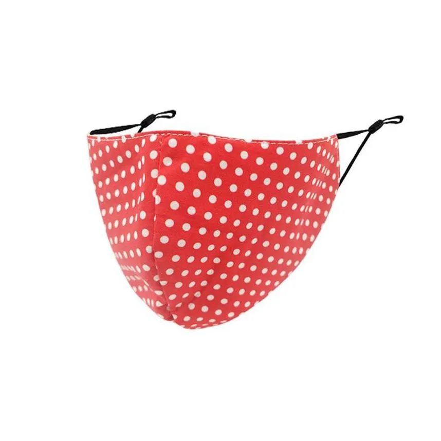 fashion polka dot designer masks face breathable mouth mask outdoor sports cycling masks anti dust cotton cloth mouth cover fy0069 1713