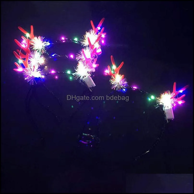 hair hoop style luminescence antlers headband girl creative idea christmas stockings decorations factory direct selling 3xl