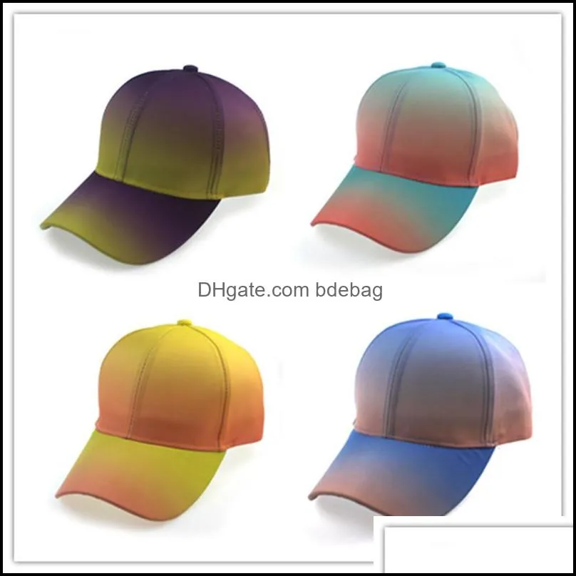 party hats colorful gradient 5 styles personality adjustable baseball cap adult sun hat europe and america 100pcs 771 b3