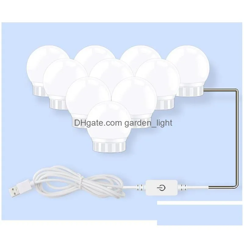 usb led 12v makeup lamp wall light beauty 2 6 10 14 bulbs kit for dressing table stepless dimmable  vanity mirror light