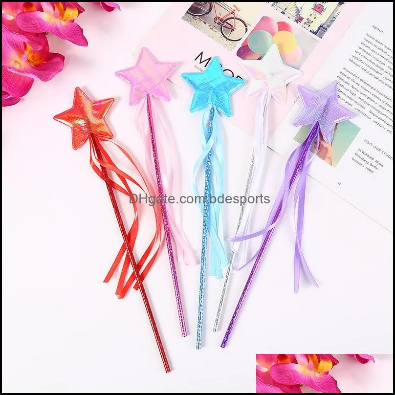 party stars fairy wand princess scepter with ribbon favors holiday festives halloween christmas performance props bag filler 4820 q2