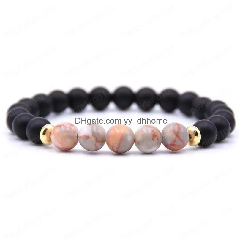 mens and womens handmade black lava bead bracelet 18 colors 8mm natural stone tiger eye bracelet