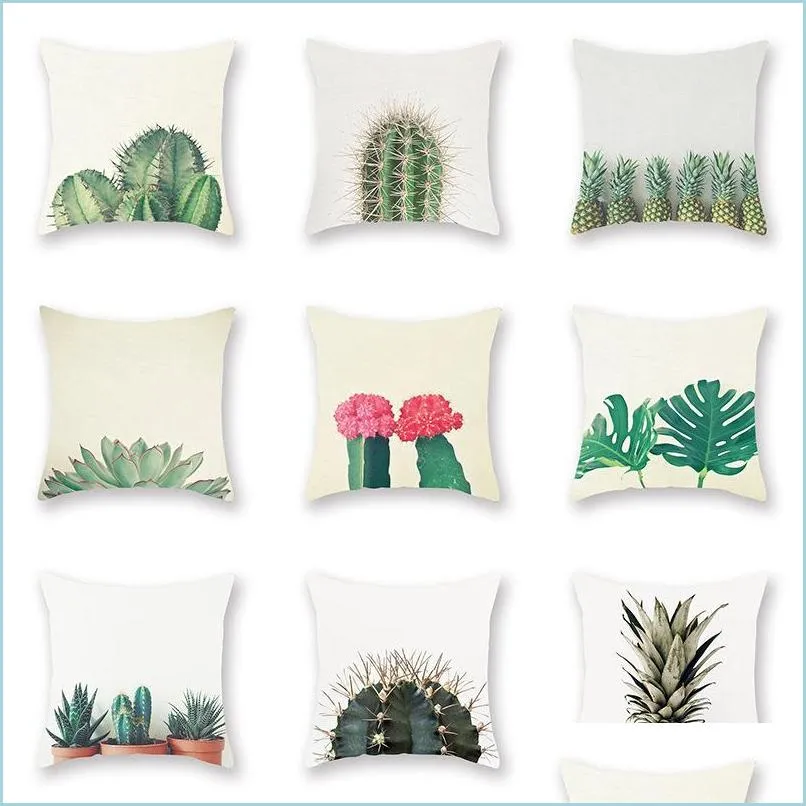 cactus botany patterns pillows cover restoring ancient peach velvet pillowslips pineapple flower pattern pillow case selling 4sx