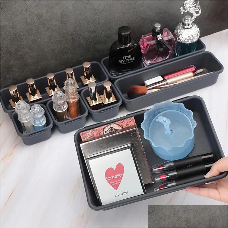 8pcs household drawer organizers dustproof desk stationery storage box women makeup organizer for kitchen bathroom accessories 20220607