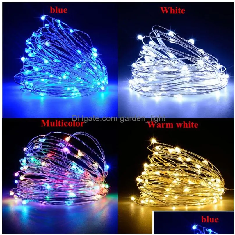 solar led string lights 100/200 leds outdoor waterproof fairy light 8 modes copper wire christmas party garland garden decoration