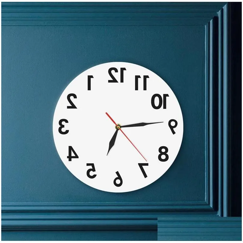 reverse unusual numbers backwards modern decorative clock watch excellent timepiece for your wall 2180 v2