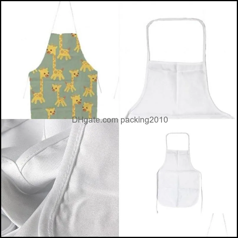 diy canvas uniform scarf sublimation blanks kitchen home 70x48 cm antifouling oil proof apron women men pinafore high quality 89ex m2