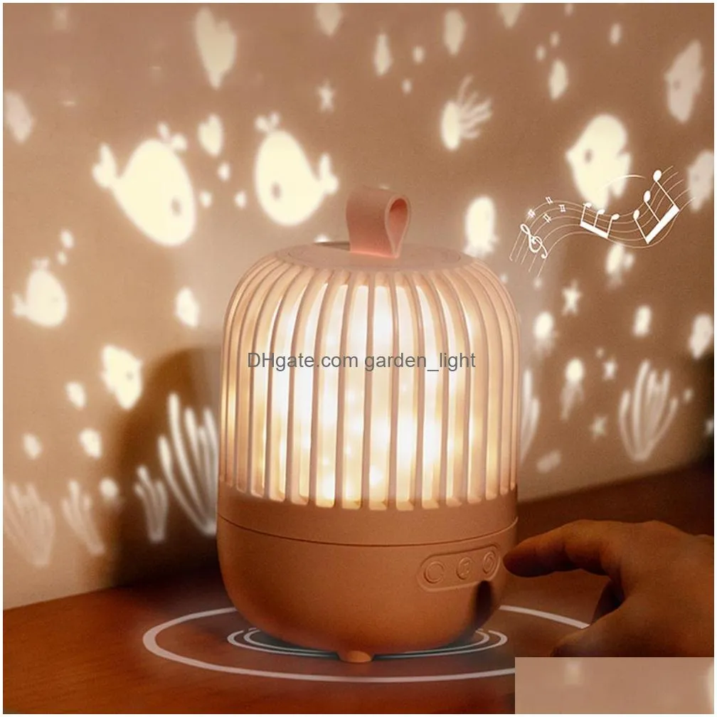 led star music projector night light rechargeable room decor rotate starry sky porjectors luminaria decoration bedroom lamp gift