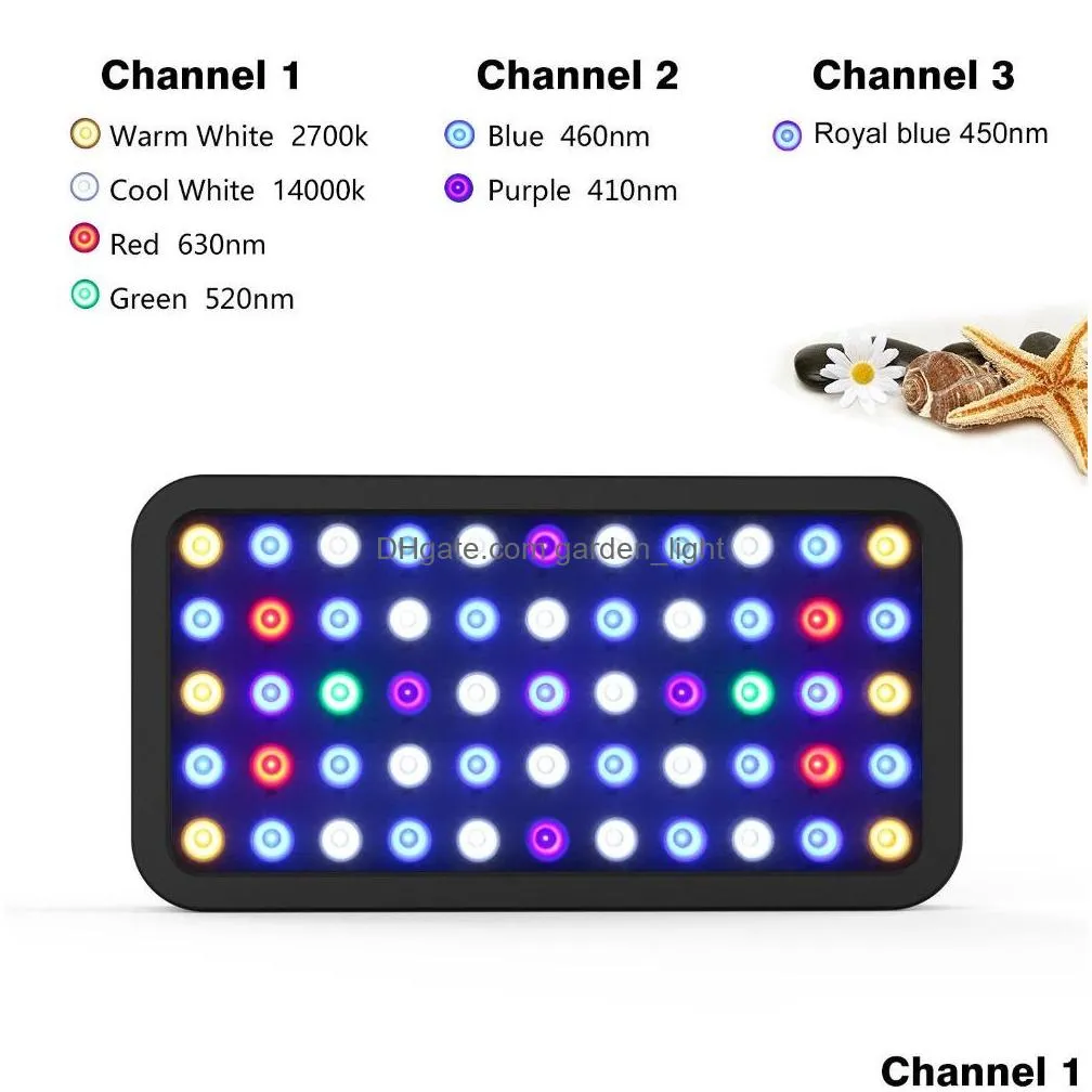 full spectrum led aquarium light bluetooth control dimmable marine grow lights for coral reef fish tank plant
