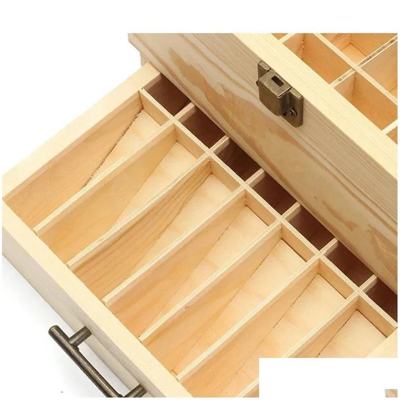 59 slots 3 layers wooden essential oil box detachable bottle holder boxes storage box 1279 d3