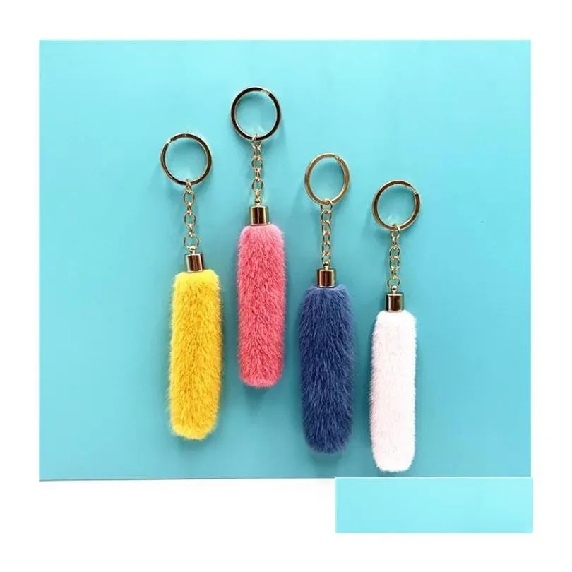 cute tassel plush keychain cartoon bag pendant car key chain ring ornaments accessories creative gifts 156 n2