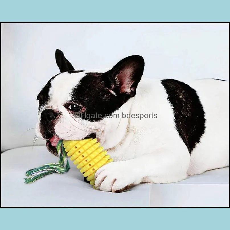 dog corn molar stick pet training bite toothbrush with cotton rope puppy dog molar stick chew toys 170 n2