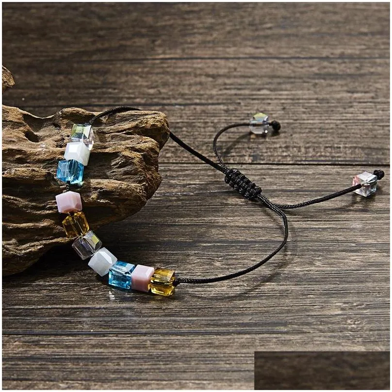 fashion simplicity beaded strands chain bracelet colorful seven chakras crystal versatile hand ornament women jewelry 3 9yh t2