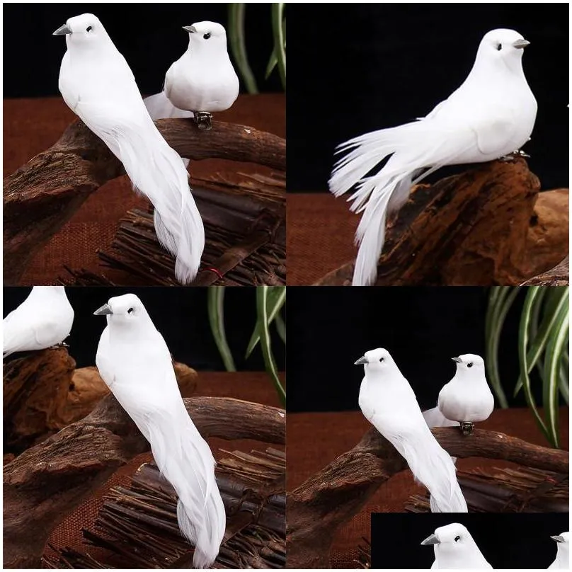 grey beak artificial white pigeon 12 pcs kit diy foams metal clamp simulation birds party home craft decor p ograph prop 1 55ky g2