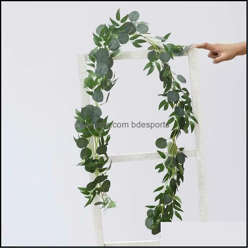 artificial fake eucalyptus garland long leaf plants greenery foliage home decor eucalyptus willow leaf plant greenery foliage1 2170 v2