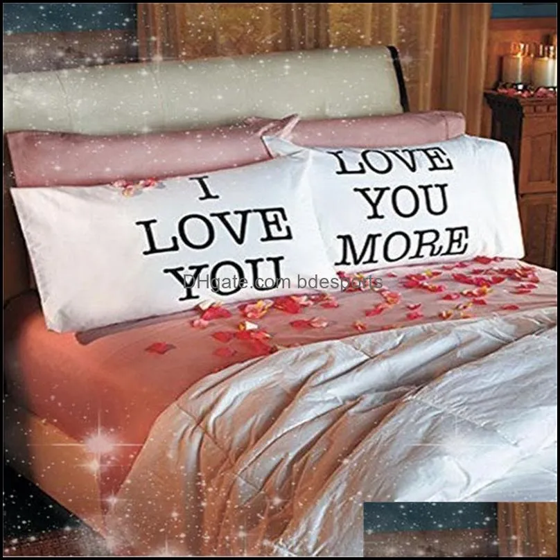 cloth valentine day pillowslip easy dismantle wash pillow case 50x70cm bed supplies cushion cover white black love you more 10xl g2