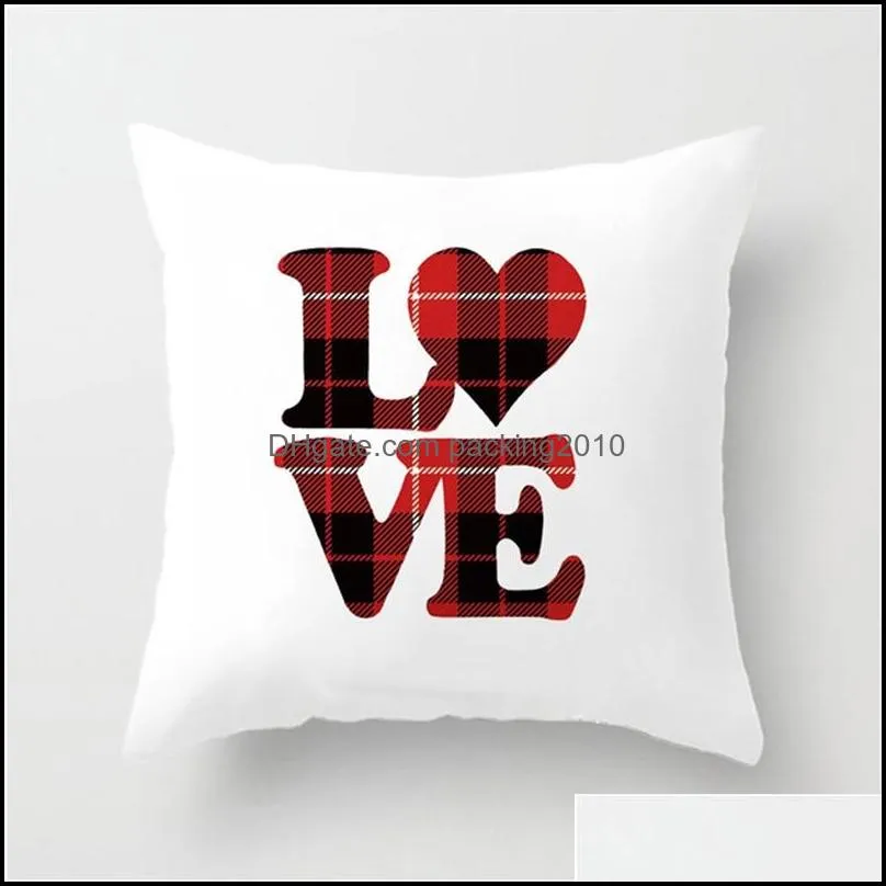 lovers pillowslip valentines day red love hearts pattern cushion cover velvets car pillow case arrow varied creative 4 2dn l2