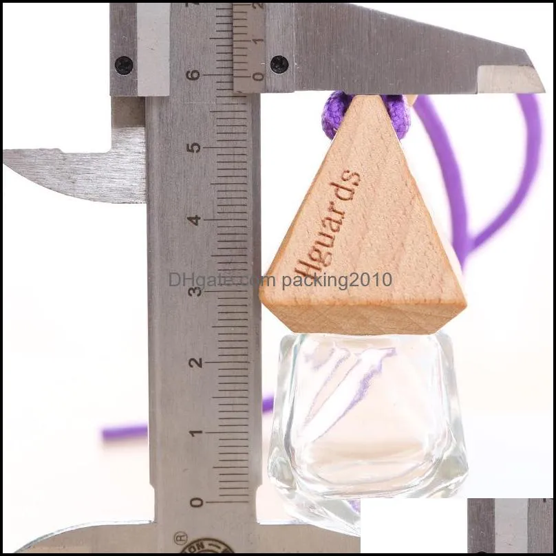 8ml automobile perfume bottle triangular rhombus empty glass car pendant diy essential oil diffuser fashion car bottles 1 48by