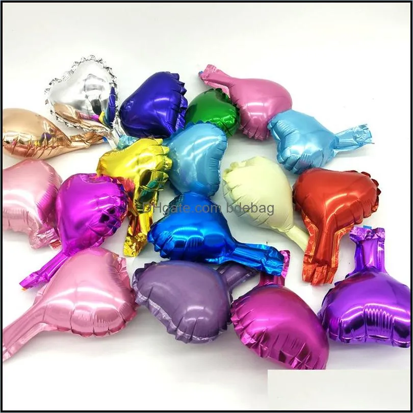 5 inches foil balloon aluminum film heart shaped multi colour valentines day wedding bridal party air balloons decoration 0 12ty l2