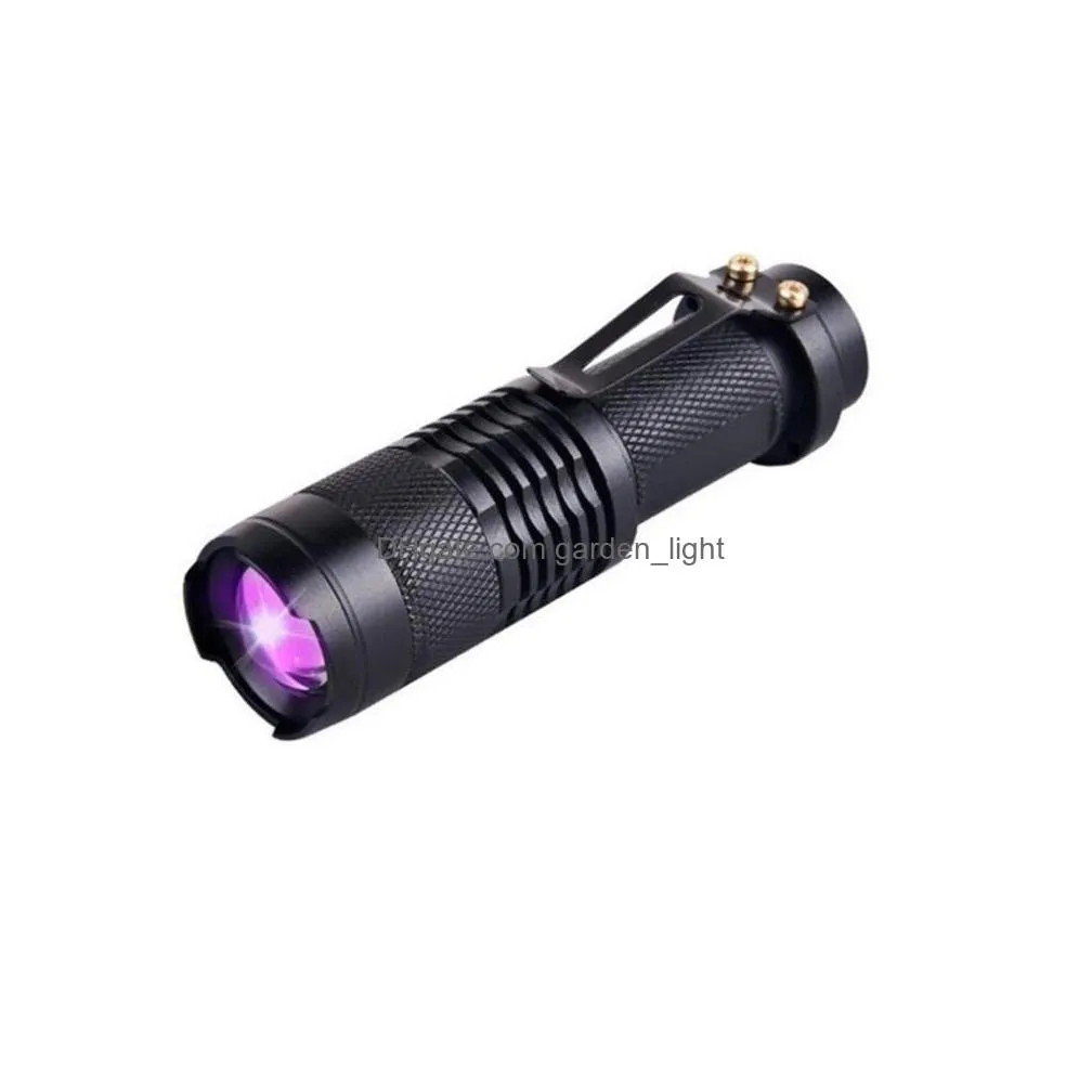 brelong portable bluray 365nm led flashlight mini focus tactics multifunction 3 mode black transform focal length